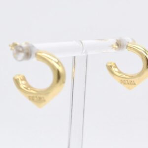 18K Engraved Triangle C-Hoop Earrings