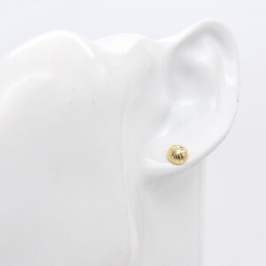 18K Etched Sunburst Ball Stud Earrings