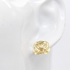 18K Layered Floral Stud Earrings