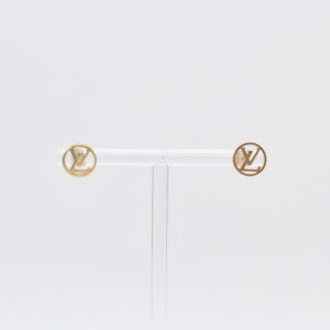 18K Cutout Circle Logo Stud Earrings