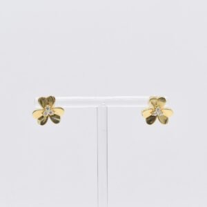 18K Three-Petal Clover Stud Earrings