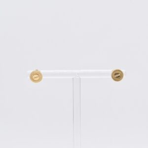 18K Screw Motif Coin Radiance Stud Earrings