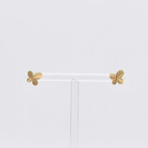 18K Textured Butterfly Stud Earrings
