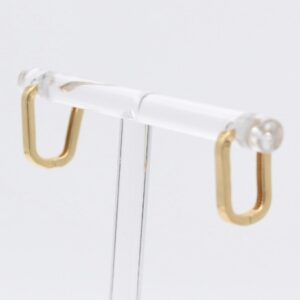18K Oval Paperclip Huggie Hoops