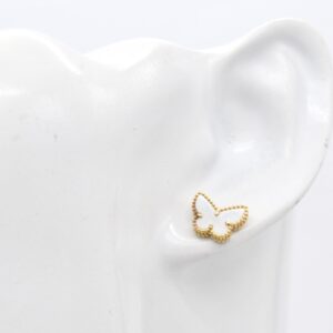 18K White Mother of Pearl Butterfly Earrings