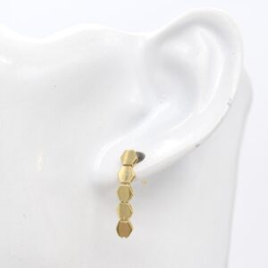 18K Hexagon Honeycomb Dangle Earrings