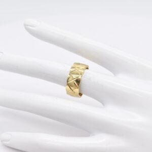 18K Wide Coco-Style Statement Band Ring -Size 6.5 / M / 53