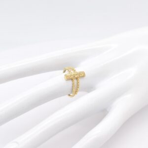 18K Vertical Bar Ring – Size 7 / N / 55