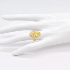 21K Filigree Floral Cluster Statement Ring- Size 6.75 / N / 54