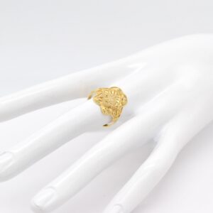 21K Textured Floral Statement Ring (Size US 8 / 57 / P)