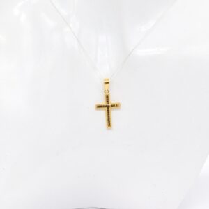 21K Gold Textured Cross Pendant