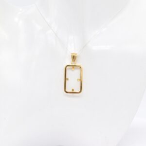 21K Yellow Gold Bar Pendant Frame