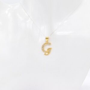 21K Initial "G" CZ Pendant