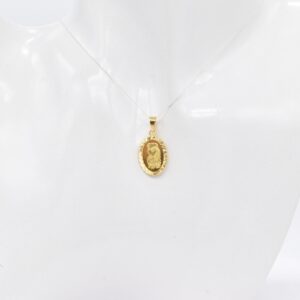 24K 1g Lady Fortuna Oval Pendant with 21K Frame