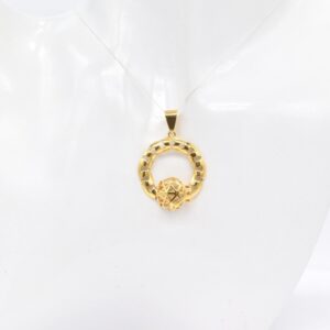 21K Panther Openwork Circle Pendant