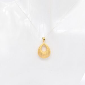 21K Teardrop Pendant with Stippled Texture