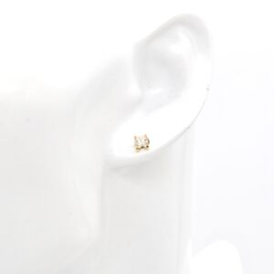 18K YG Brilliant Cut Natural Diamond Screw Earrings