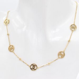 18K 5 Stationed Double C Necklace