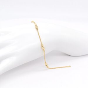 18K Station Bead Chain Bracelet (7.25")