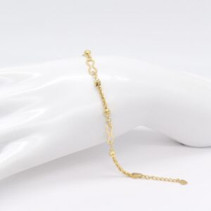 18K Infinity & Bead Station Bracelet (6.5" - 7")
