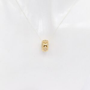 18K CZ Pavé Barrel Slide Bead Pendant
