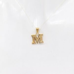 21K Textured Initial 'M' Pendant
