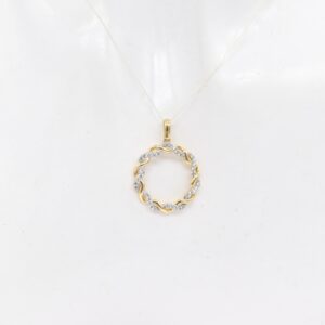 18K Two-Tone Gold Intertwined Circle Pendant