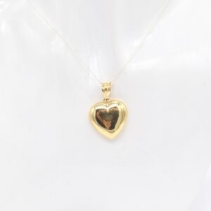 18K Puffed Heart Charm Pendant