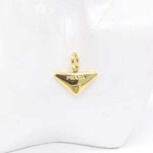 18K Prada-Inspired Triangle Logo Pendant