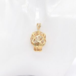 18K Geometric Cage Panther Head Pendant