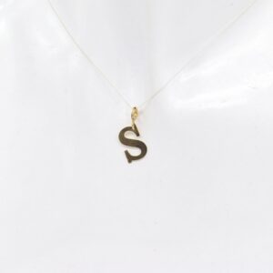 18K Yellow Gold Initial "S" Pendant