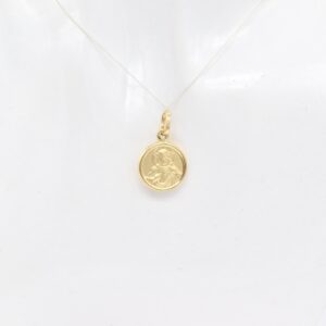 18K Reversible Religious Medal Pendant