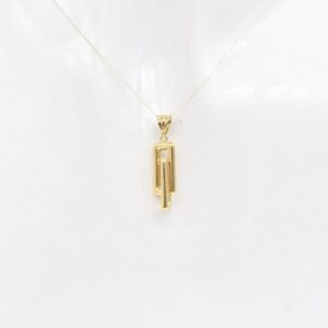18K Paperclip Drop Pendant