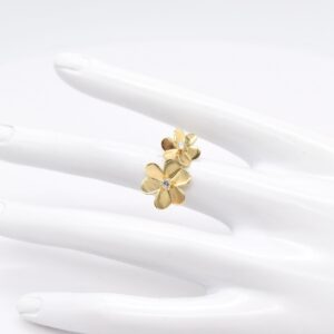 18K 2 Flower Ring