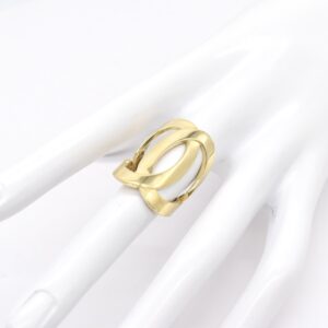 18K Chunky Double C Ring
