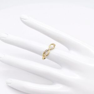 18K Infinity Ring with CZ Stones