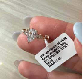 D.W (18K Lab Grown Diamond Ring Size 5.5