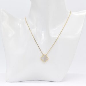 18K 15mm White Mother of Pearl Centered Necklace