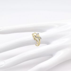 18K Two-Tone VL Ring- Size 6.5