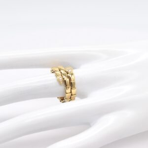 18K Natural Diamond Snake Ring-Size 8