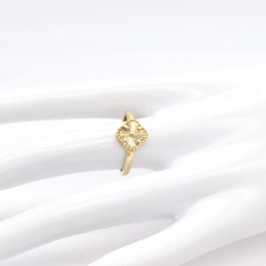 18K 10mm Clover Ring-Size 8.5