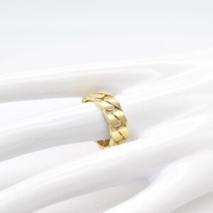 18K Cuban Ring- Size 8.5