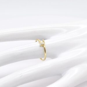 18K Two-Tone Nail Ring- Size 7