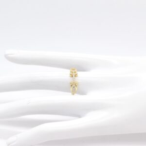 18K Hardware Ring with CZ Stones-Size 8