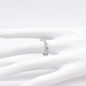 18K WG Love Ring with CZ Stones-Size 7