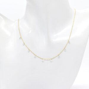18K YG Adjustable Station Lab Diamond Necklace