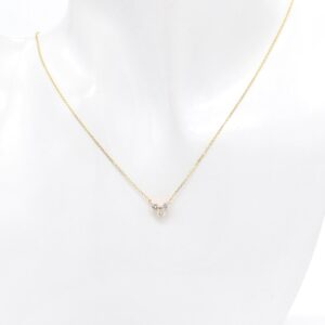 18K YG Heart Natural Diamond Necklace