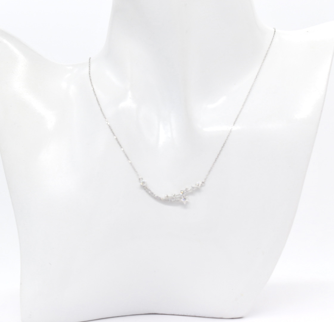 18K WG Stylish Smiley Natural Diamond Necklace - Image 2