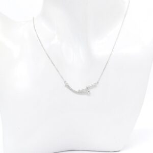 18K WG Stylish Smiley Natural Diamond Necklace