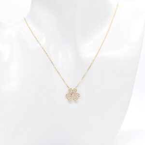 18K Irish Clover Natural Diamond Necklace